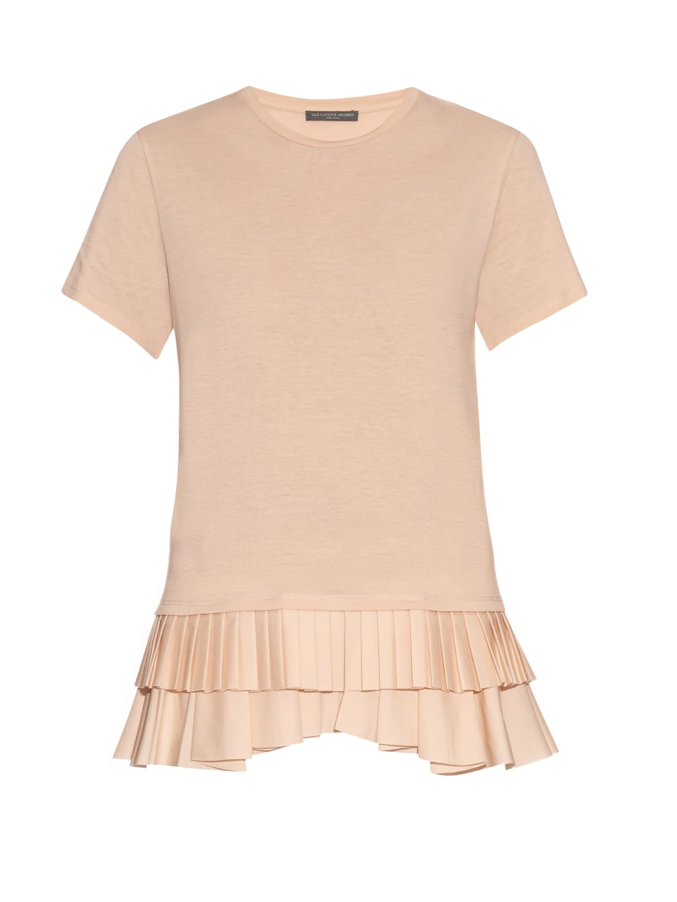 Alexander McQueen – Ruffle-Hem Cotton T-Shirt