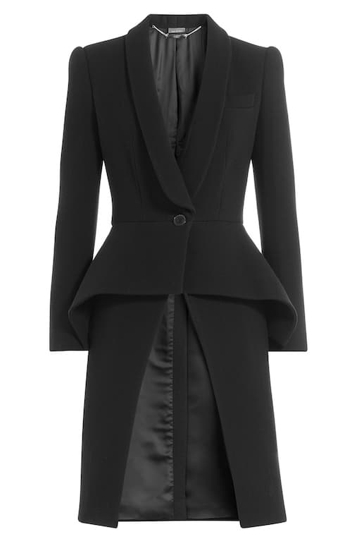 Alexander McQueen – Wool Coat with Peplum