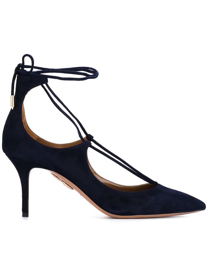 Aquazzura – Blue Suede Christy Pumps