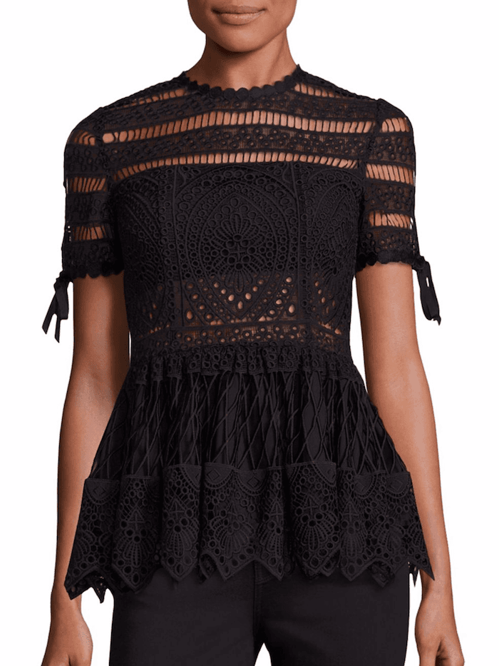 Alexis – Juliana Embroidered Top – Black
