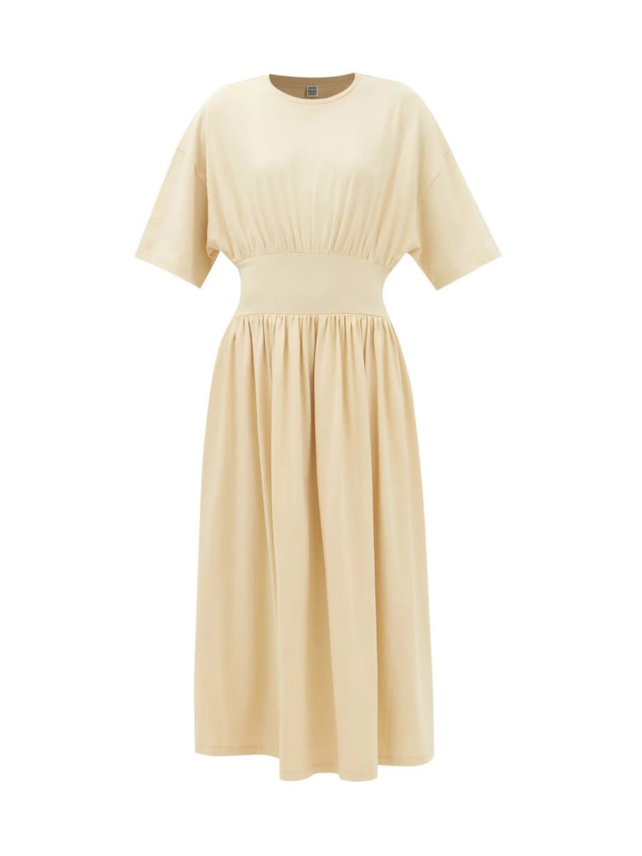 Toteme – Gathered Cotton-Jersey Dress