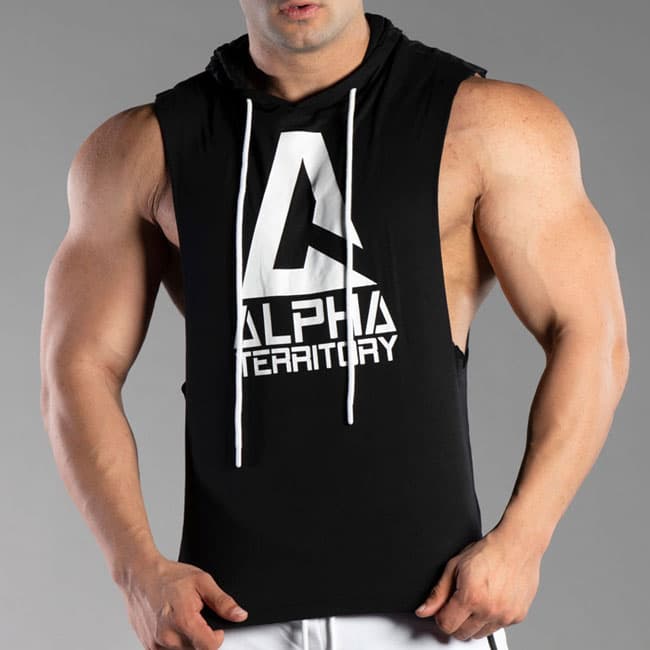 Black ALPHA Men’s Sleeveless Hoodie