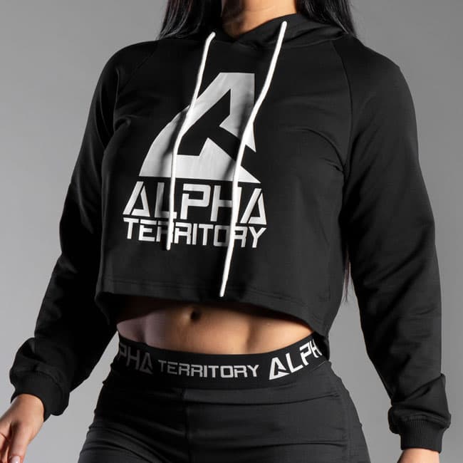 Black ALPHA Women’s Crop Hoodie