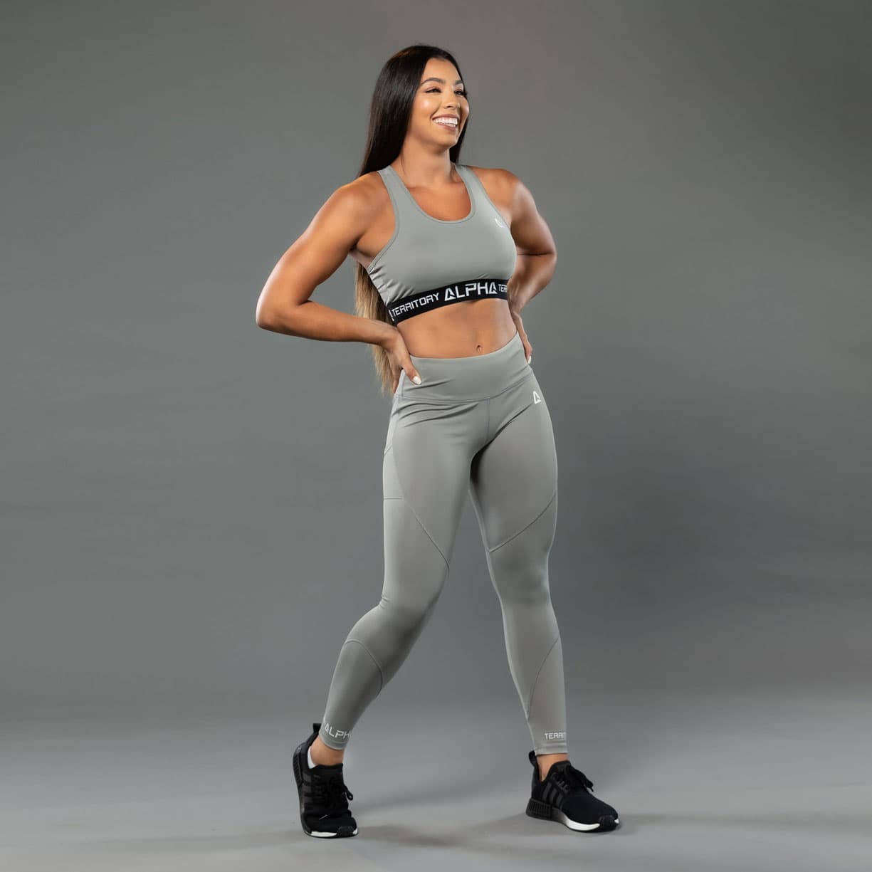 Middle Gray ALPHA Women’s High Waist Leggings thumbnail 3