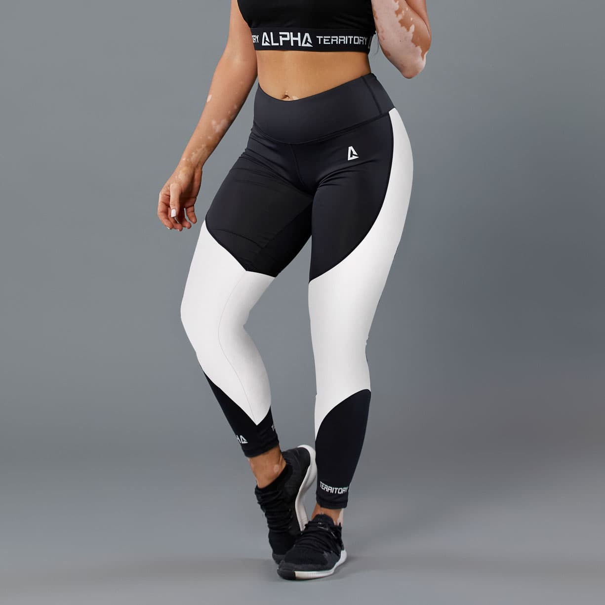 Black and White ALPHA Women’s High Waist Leggings