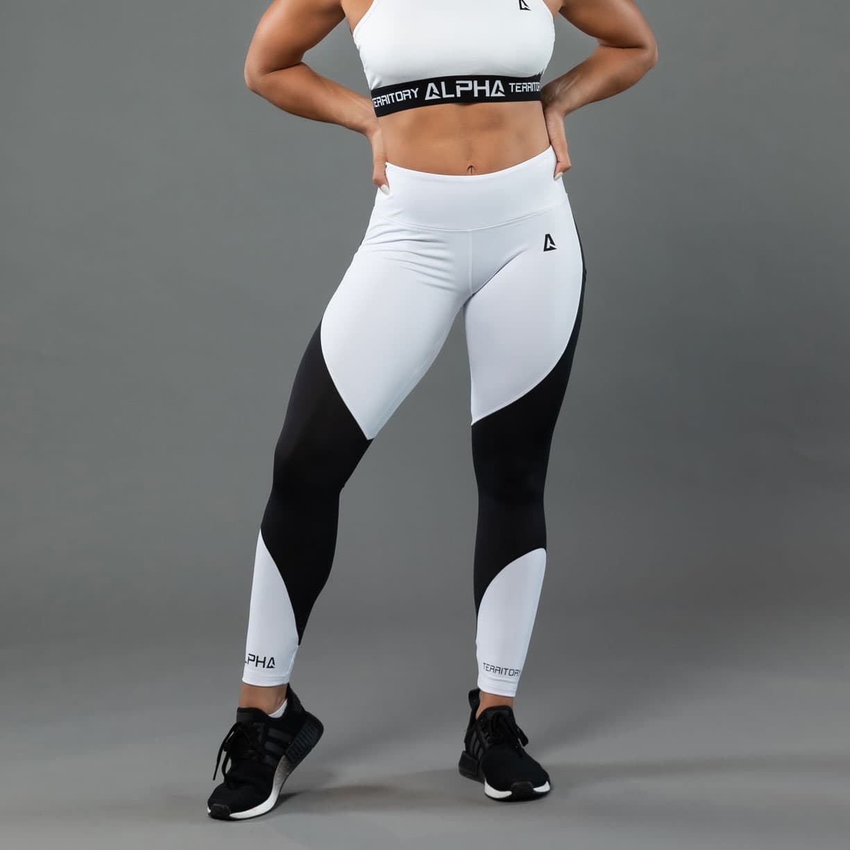 White and Black ALPHA Women’s High Waist Leggings
