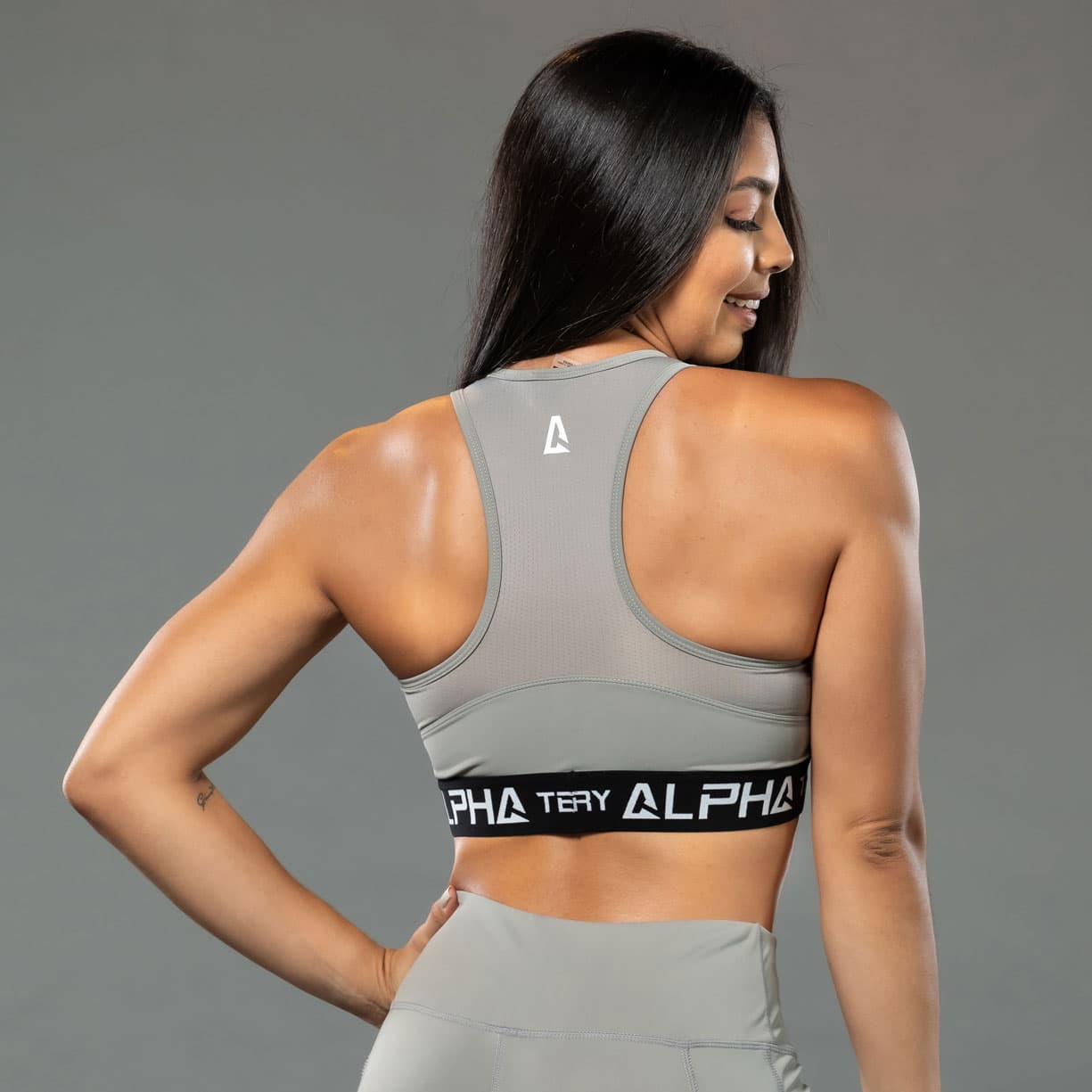 Middle Gray ALPHA Women’s Full Sports Bra thumbnail 3