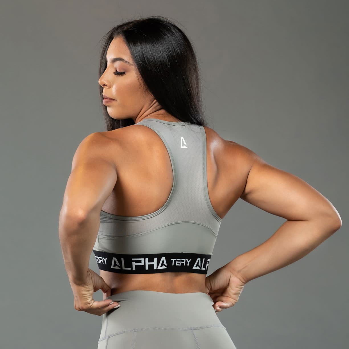 Middle Gray ALPHA Women’s Full Sports Bra thumbnail 4