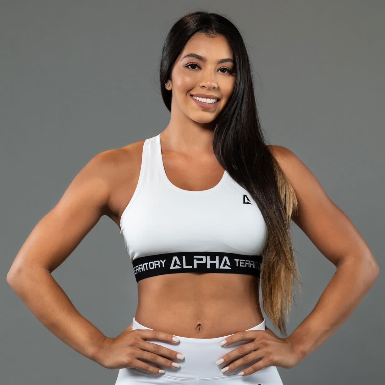 White ALPHA Women’s Full Sports Bra thumbnail 2