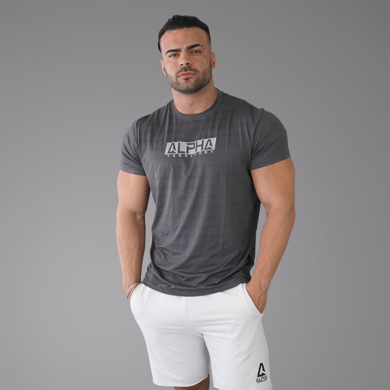Dark Gray ALPHA Men’s Fresh T-Shirt thumbnail 3