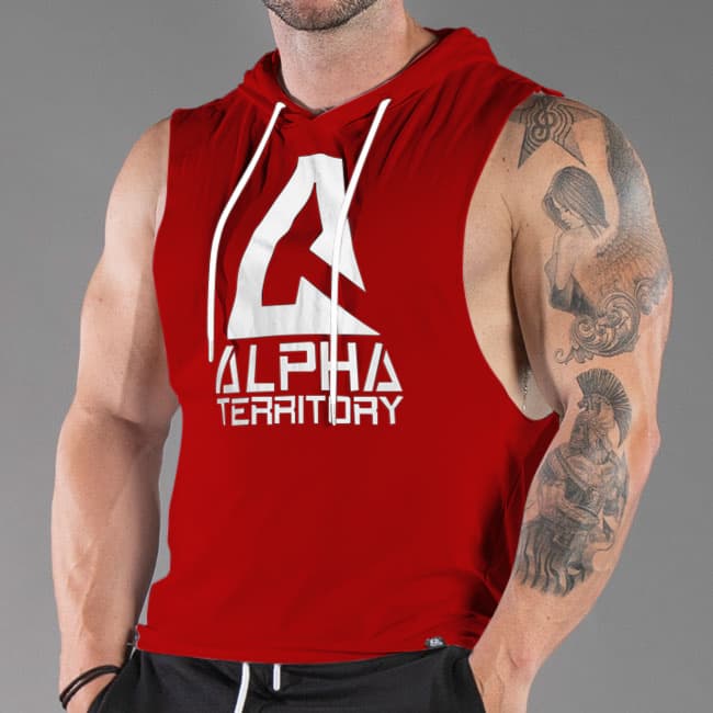 Scarlet Red ALPHA Men’s Sleeveless Hoodie