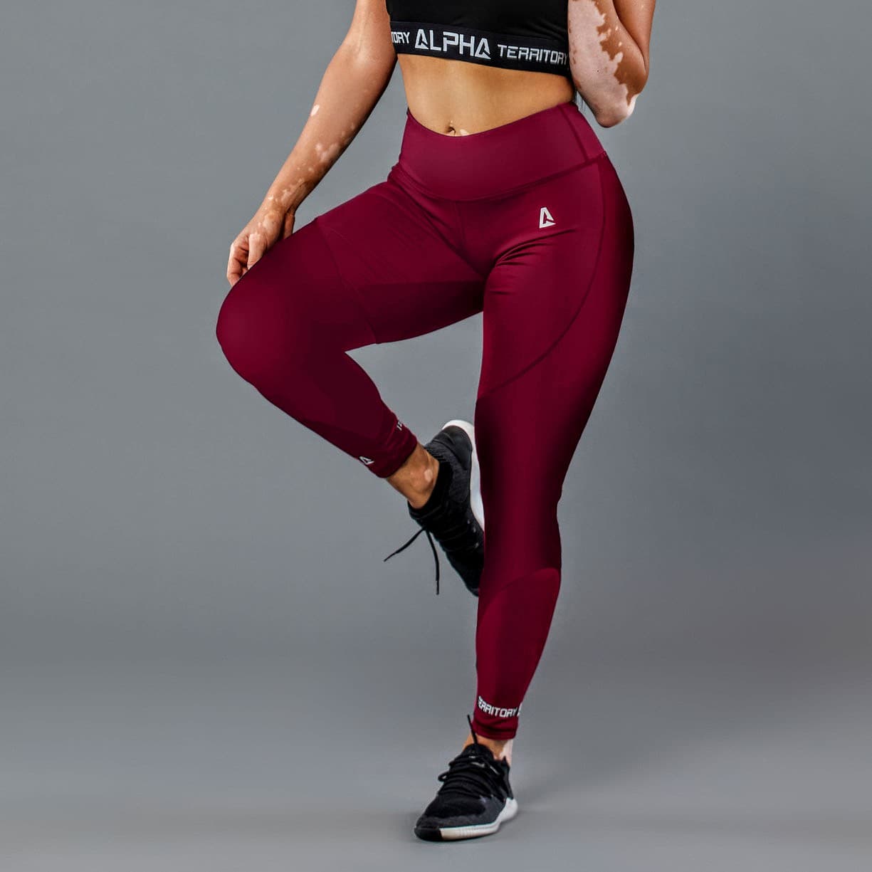 Wine Red ALPHA Women’s High Waist Leggings