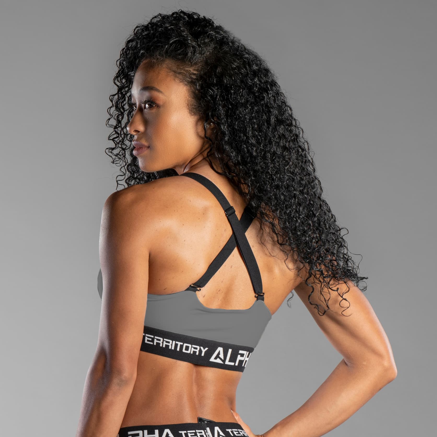 Middle Gray ALPHA Women’s Sports Bra thumbnail 3