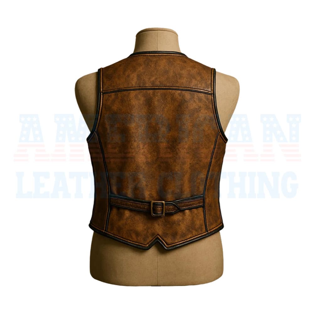 Brown Leather Vest thumbnail 2