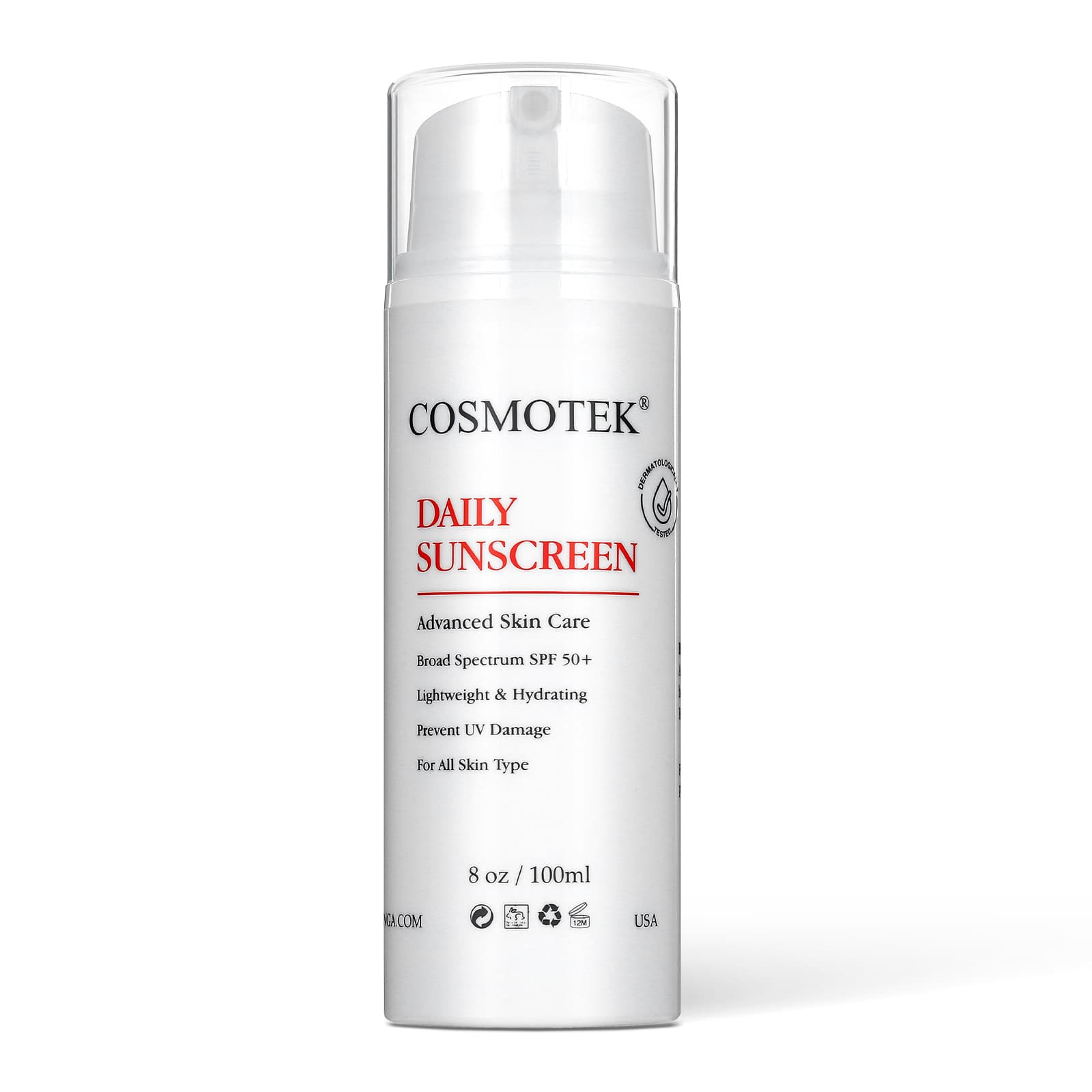 Daily Sunscreen UV Sheer Face Sunscreen, SPF 50+ Hydrating Sunscreen for Face, Helps Even Skin Tones and Soothe Heated Skin, Water Resistant up to 60 Minutes, No White Cast