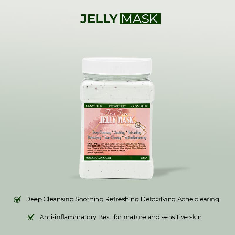 Jelly Mask for Facials Professional -Tea Tree – A Skin Care Hydro Jelly Mask Of Spa For Men, Women And Adults – Deep Cleansing*Soothing*Refreshing*Detox*Acne Clearing- 23 Fl Oz Jar Face Mask Skin Care thumbnail 3