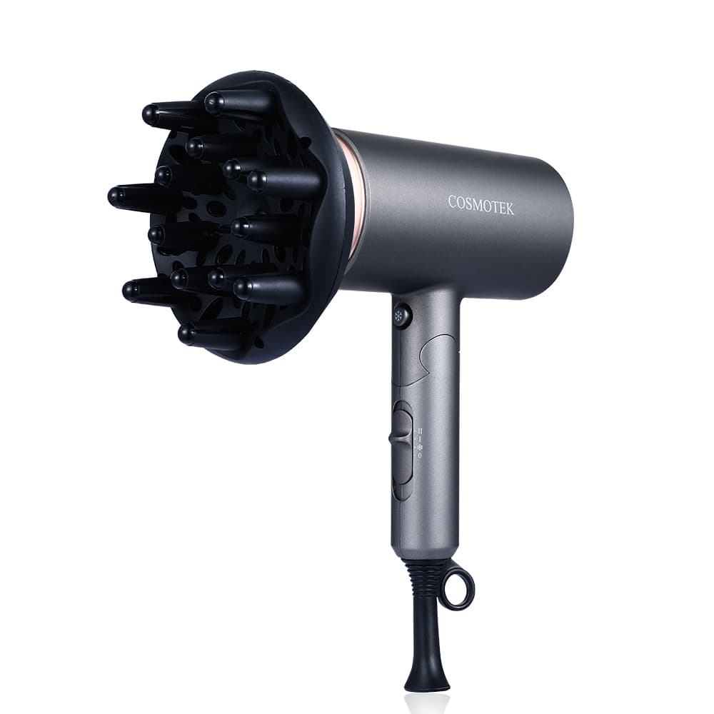 COMBO Hair Dryer &amp; Hair Ceramic Straightener 2-in-1 Digital LCD 265-450°F Straightening Flat Iron &amp; Curling Iron for All Hair Type – Professional Hair Dryer – Negative Ionic Technology – (Styling Set) – Cool Button, Damage Free Hair with Constant Temperature thumbnail 4