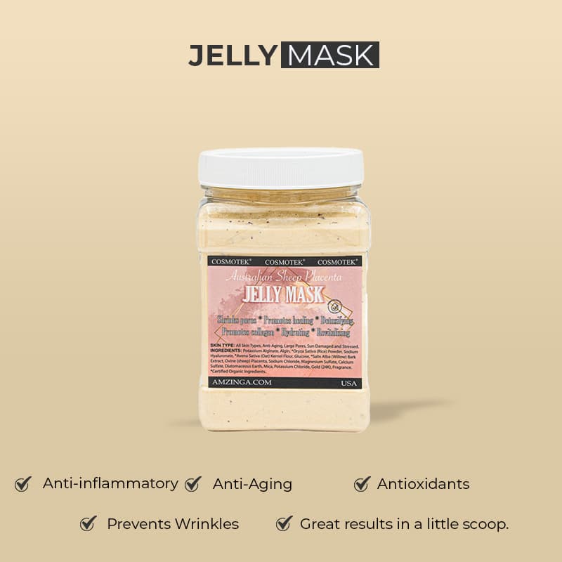 Jelly Mask for Facials Professional -Australian Sheep Placenta – A Skin Care Hydro Jelly Mask of Spa for Men, Women and Adults 23 Fl Oz Jar Face Mask Skin Care thumbnail 3