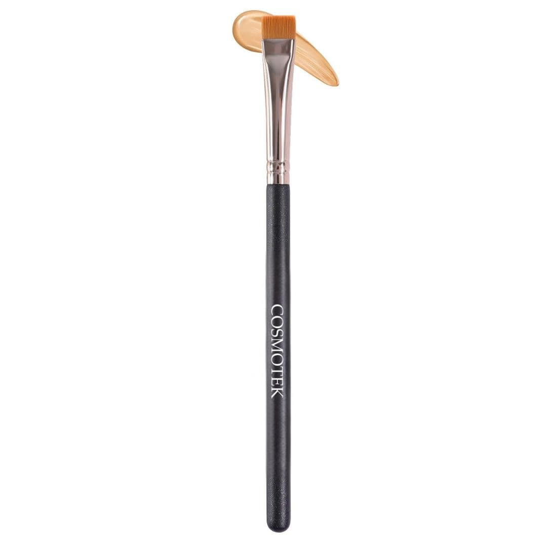Cosmotek Thin Eyeliner &amp; Brow Brush – Precision Flat Angle Brush for Eyeliner, Eyebrows, and Eyeshadow – Soft Synthetic Bristles, Smudge &amp; Detail Makeup Tool