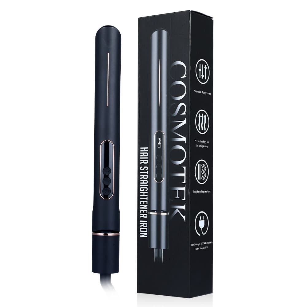 Pro Hair Straightener 1 inch Argan Oil Tourmaline Ceramic Titanium Heating Plate for Healthy Styling,2-in-1 Digital LCD 265-450°F Straightening Flat Iron &amp; Curling Iron for All Hair Type