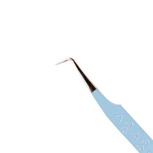 Lash Tweezers For Eyelash Extensions, Precision Fiber Tip 90 Degree Tweezers For Mega Volume Lashes Extensions (Baby Blue) thumbnail 2