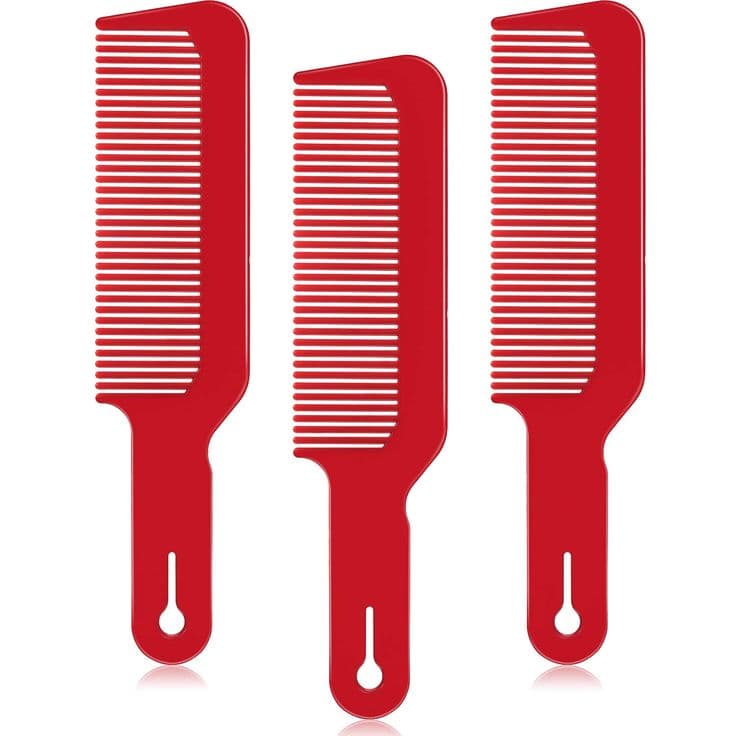 Barber Comb – 5 Pieces, Mixed Colors (Red or White) thumbnail 2