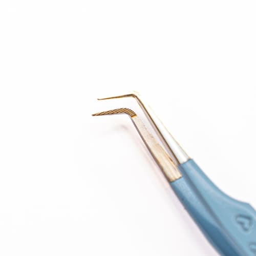 Lash Tweezers For Eyelash Extensions, Precision Fiber Tip 90 Degree Tweezers For Mega Volume Lashes Extensions (Baby Blue) thumbnail 3