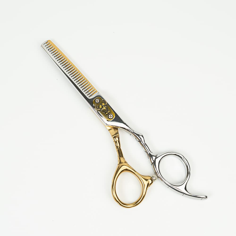 Professional Hair Thinning Shears Cutting Teeth Scissors,S 6.5″ Barber Blending Texturizing Shears Razor Edge Haircut Scissor for Women Men, Japanese 420C Stainless Steel for Home Salon Hairdressing (Silver &amp; Gold) – Buffalo design