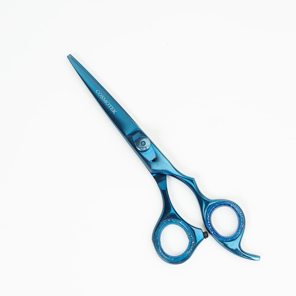 Professional Hair Scissors, Japanese 420 Stainless Steel-Barber Hair Cutting Texturizing Thinning Razor Edge Series Teeth Shears For Men/Women/Kids/Salon &amp; Home-6.5″ Overall Length ( Titanium Blue) thumbnail 3