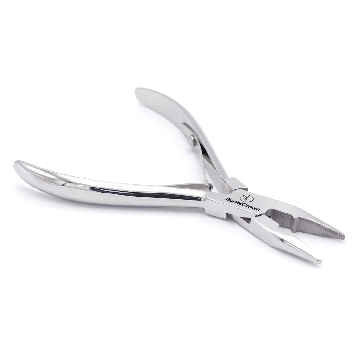 BonitaCrown Hair Extension Beading Tool Kit Stainless Steel Hair Extensions Micro Link Bead Closer And Remover Pliers Set, Beads Hair Pulling Hook &amp; Micro Ring Loop Tool Set – SILVER thumbnail 2