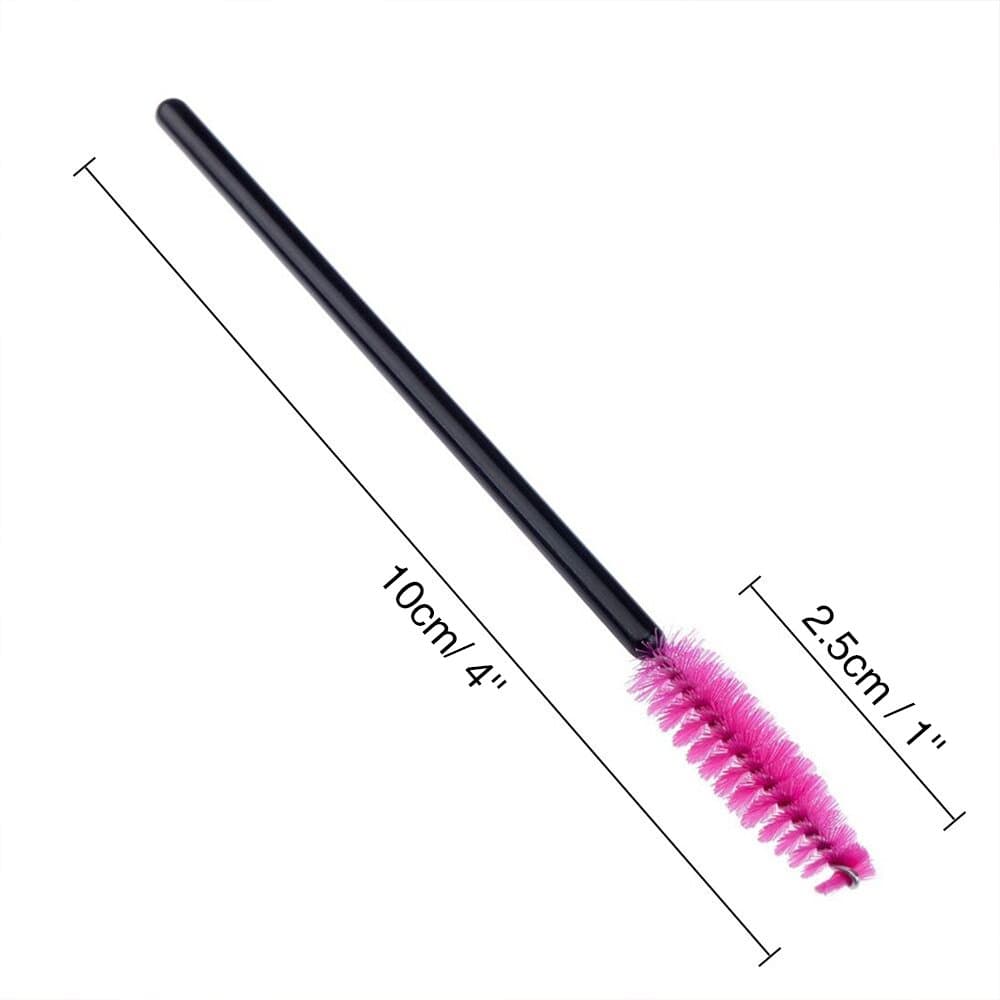 100PCS Disposable Eyelash Brushes, Adjustable Mascara Wands Makeup Applicator, Eyelash Spoolies Brushes for Eyelash Extensions and Eyebrows (red) Bonita Crown thumbnail 4
