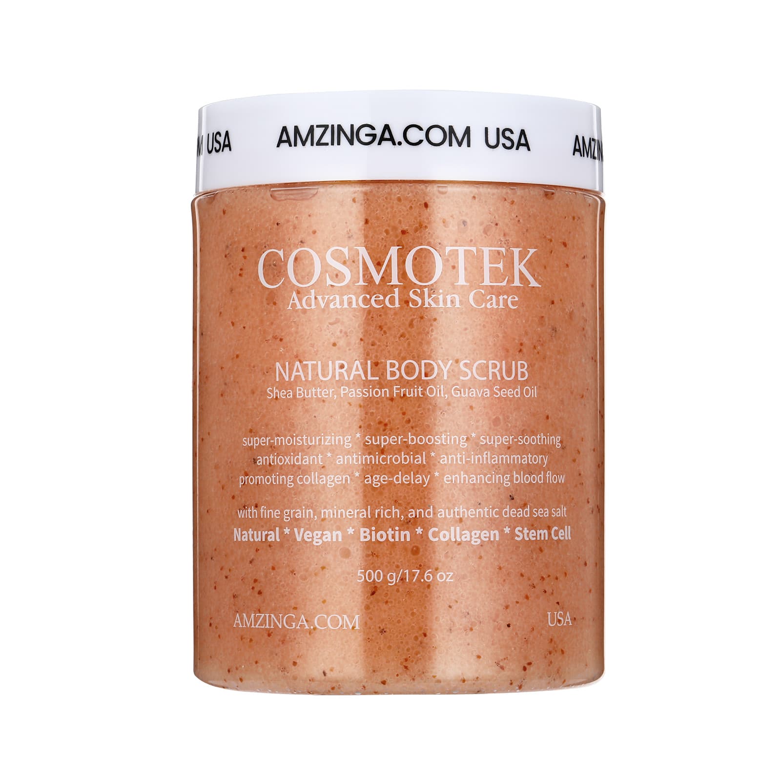 Passion Fruit Body Scrub- Natural Exfoliating Salt Scrub &amp; Body and Face Souffle helps with Moisturizing Skin, Acne, Cellulite, Dead Skin Scars, Wrinkles (16.7 oz)