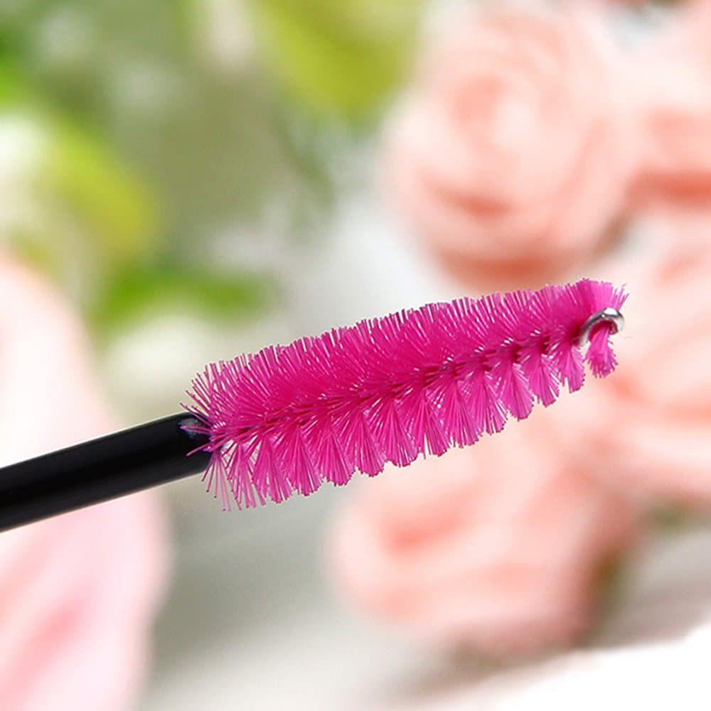 100PCS Disposable Eyelash Brushes, Adjustable Mascara Wands Makeup Applicator, Eyelash Spoolies Brushes for Eyelash Extensions and Eyebrows (red) Bonita Crown thumbnail 3