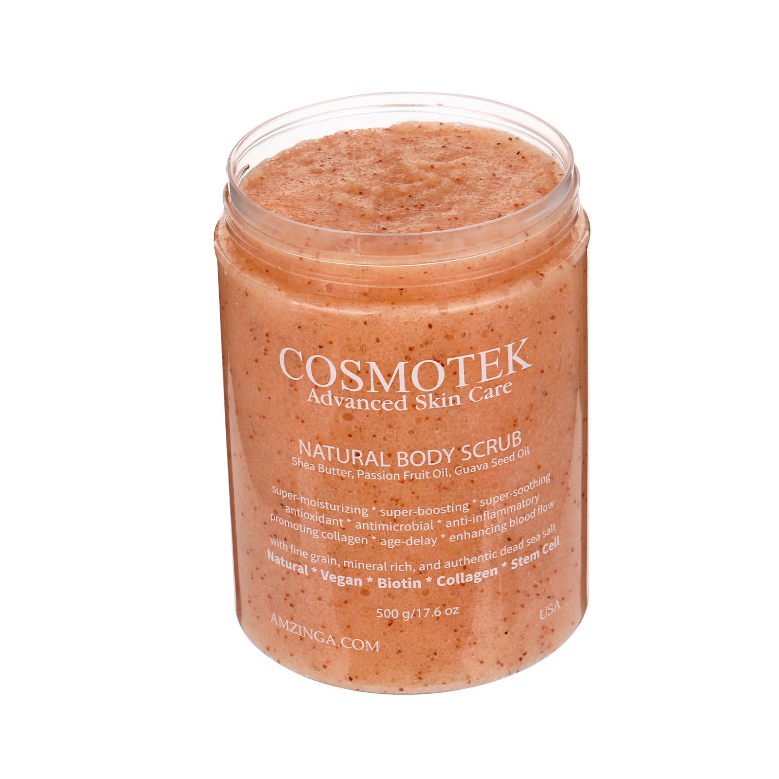 Passion Fruit Body Scrub- Natural Exfoliating Salt Scrub &amp; Body and Face Souffle helps with Moisturizing Skin, Acne, Cellulite, Dead Skin Scars, Wrinkles (16.7 oz) thumbnail 3
