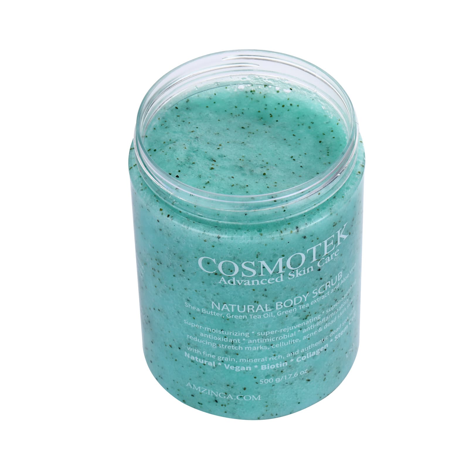 Green Tea Body Scrub- Natural Exfoliating Salt Scrub &amp; Body and Face Souffle helps with Moisturizing Skin, Acne, Cellulite, Dead Skin Scars, Wrinkles (16.7 oz) thumbnail 2