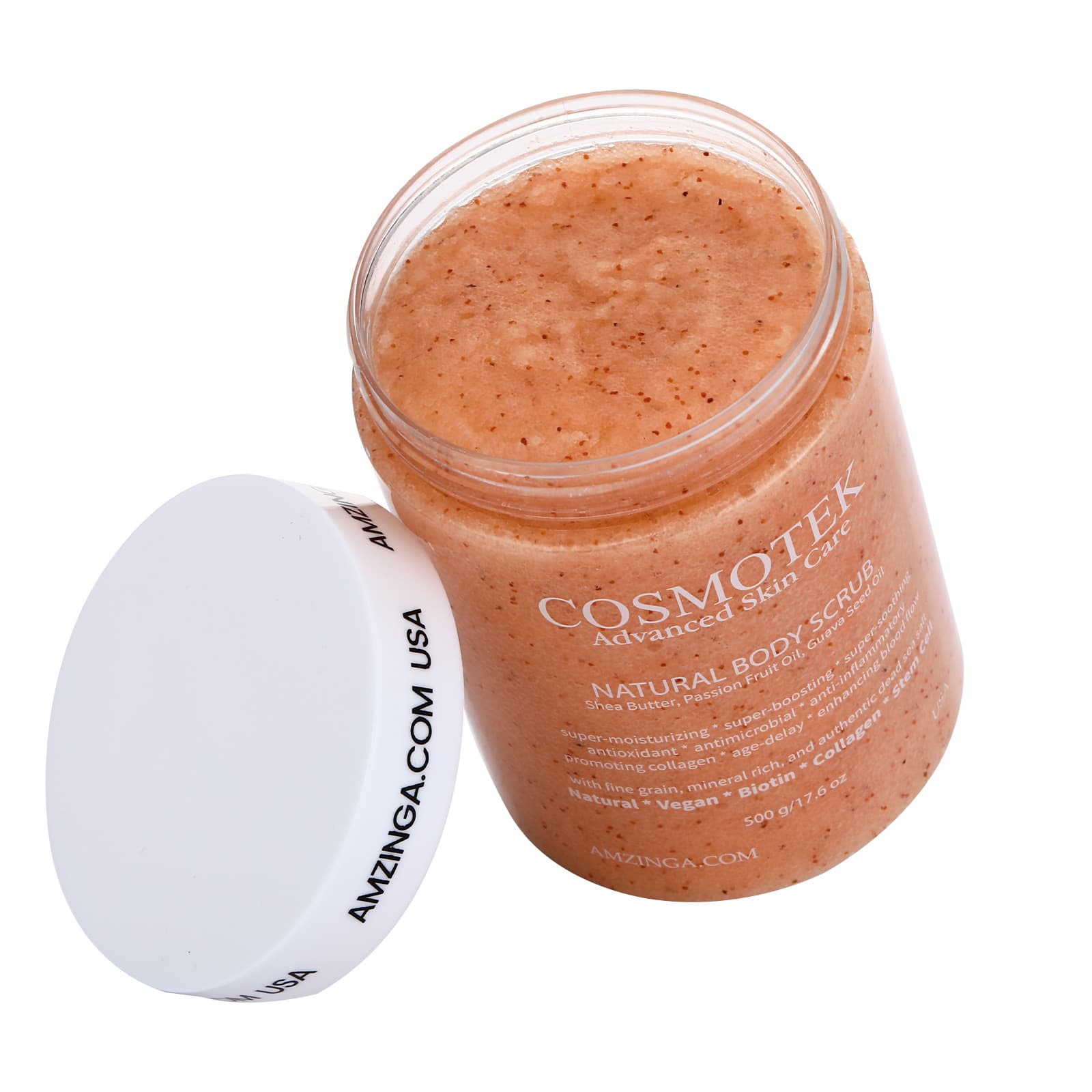 Passion Fruit Body Scrub- Natural Exfoliating Salt Scrub &amp; Body and Face Souffle helps with Moisturizing Skin, Acne, Cellulite, Dead Skin Scars, Wrinkles (16.7 oz) thumbnail 2