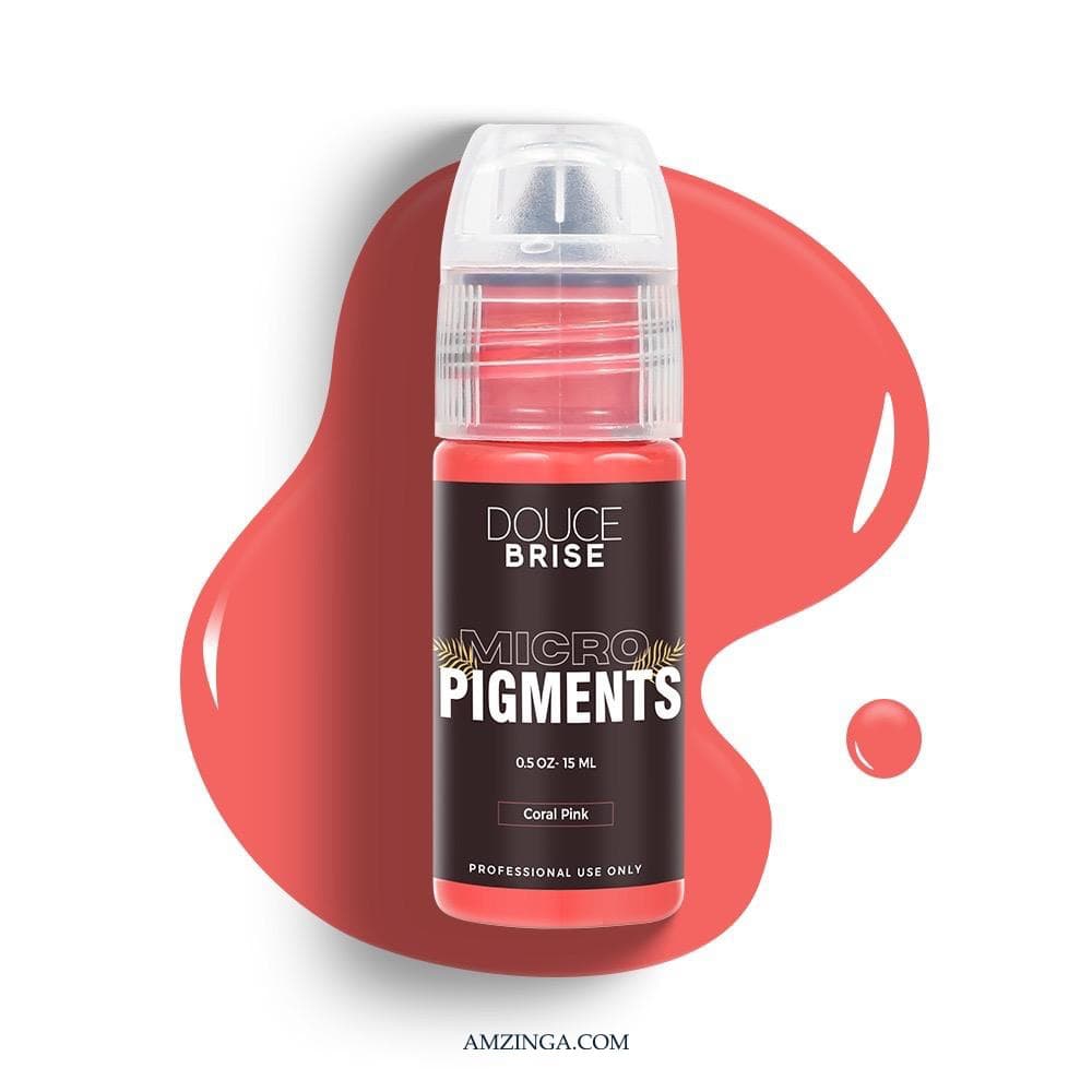 Coral Pink Micro Pigment – DOUCE BRISE 15ml | Professional Use PMU Tattoo Ink for Lips, Areola, Blush Correction | Permanent Makeup Pigment for Microblading &amp; Cosmetic Tattoo | Vegan Formula | Made in USA