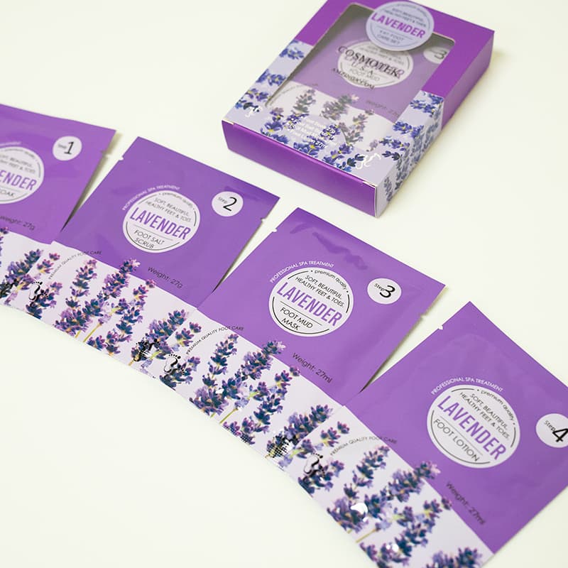 Lavender – Pedicure Kit Foot Soak Set With Bubble Salt, Sugar Scrub, Massage Mask, Massage Lotion In a Box 4 Step Foot Spa Kit For Dry Cracked Feet, Tired Feet thumbnail 2