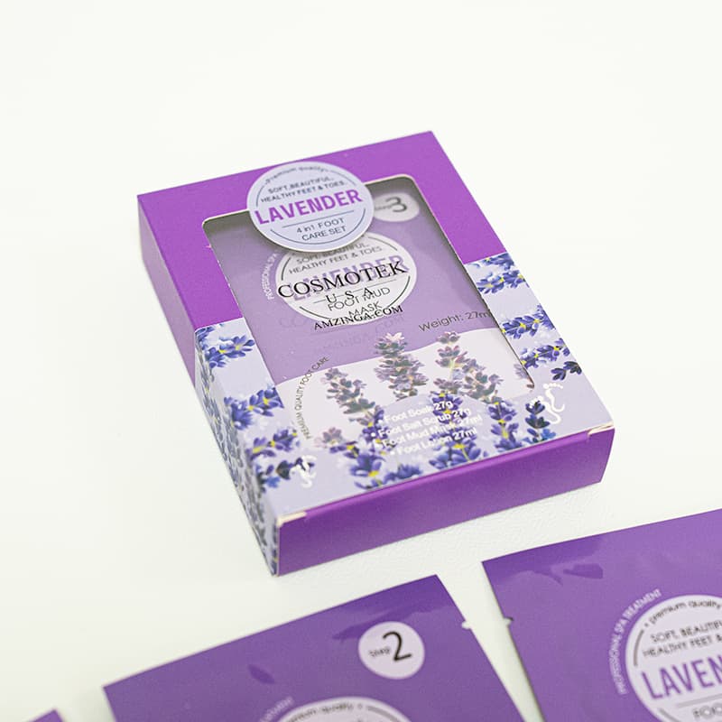 Lavender – Pedicure Kit Foot Soak Set With Bubble Salt, Sugar Scrub, Massage Mask, Massage Lotion In a Box 4 Step Foot Spa Kit For Dry Cracked Feet, Tired Feet thumbnail 4