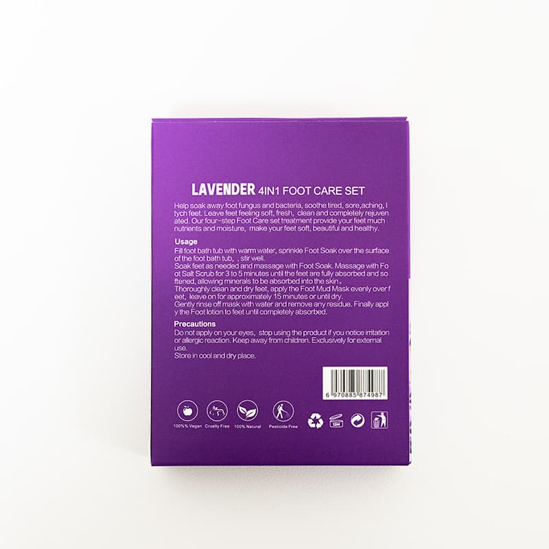 Lavender – Pedicure Kit Foot Soak Set With Bubble Salt, Sugar Scrub, Massage Mask, Massage Lotion In a Box 4 Step Foot Spa Kit For Dry Cracked Feet, Tired Feet thumbnail 3