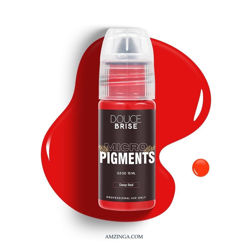 Deep Red Micro Pigment – DOUCE BRISE 15ml | Professional Use Tattoo Ink for Permanent Makeup | Lip Blush, Areola, Color Correction | PMU Pigment for Microblading &amp; Cosmetic Tattoo | Made in USA | Vegan Formula