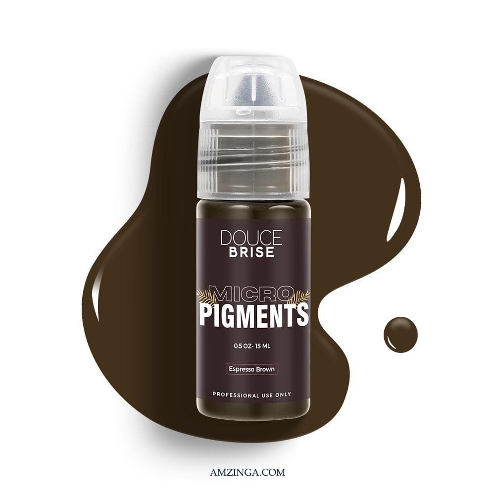 Espresso Brown Micro Pigment – DOUCE BRISE 15ml | Professional Use Permanent Makeup Pigment for Eyebrows, Hairline, Beard &amp; Microblading | PMU Tattoo Ink | Vegan Formula | Made in USA