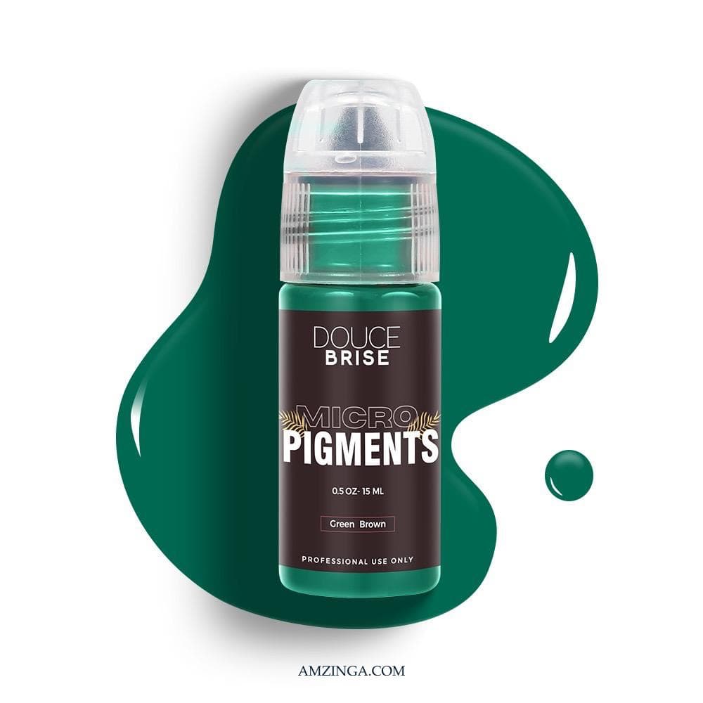 Green Brown Micro Pigment – DOUCE BRISE 15ml | Professional Use Color Corrector Pigment for Permanent Makeup | Eyebrow Correction, PMU Neutralizer Ink | Microblading &amp; Cosmetic Tattoo | Vegan Formula | USA