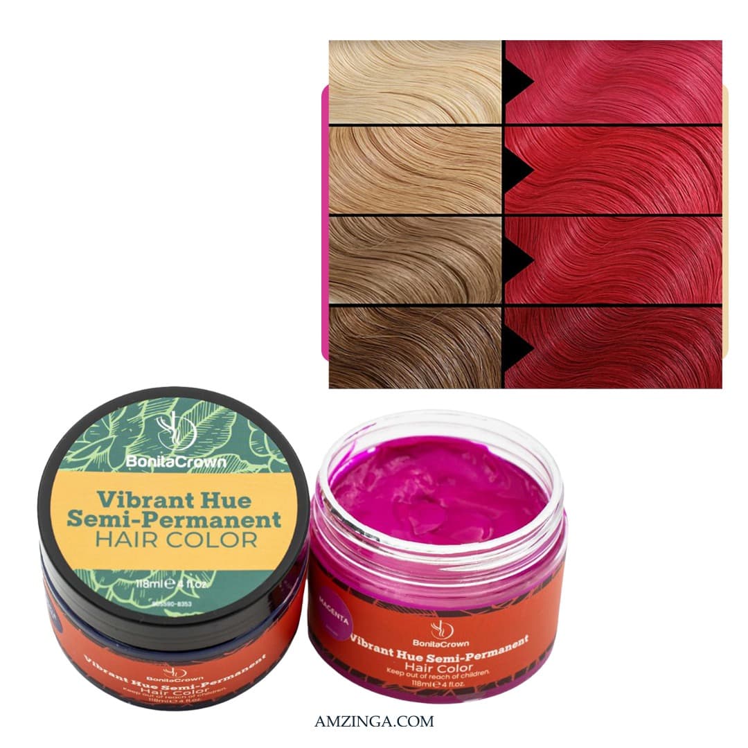 Magenta Semi-Permanent Hair Color – BonitaCrown 4oz | Professional Use Hair Dye with Nourishing Oils | Vibrant, Long-Lasting Color | Made in USA