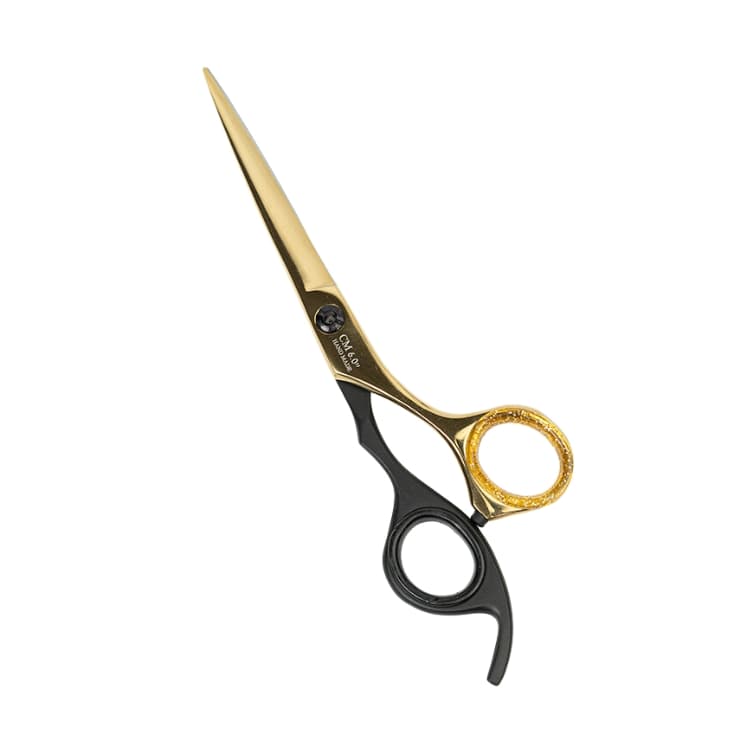 air Cutting Scissors Shears Professional Barber 6.5 inch Hairdressing Regular Scissor Salon Razor Edge Hair Cutting Shear Japanese 420 Stainless Steel with Detachable Finger Inserts (Black &amp; Gold) thumbnail 4