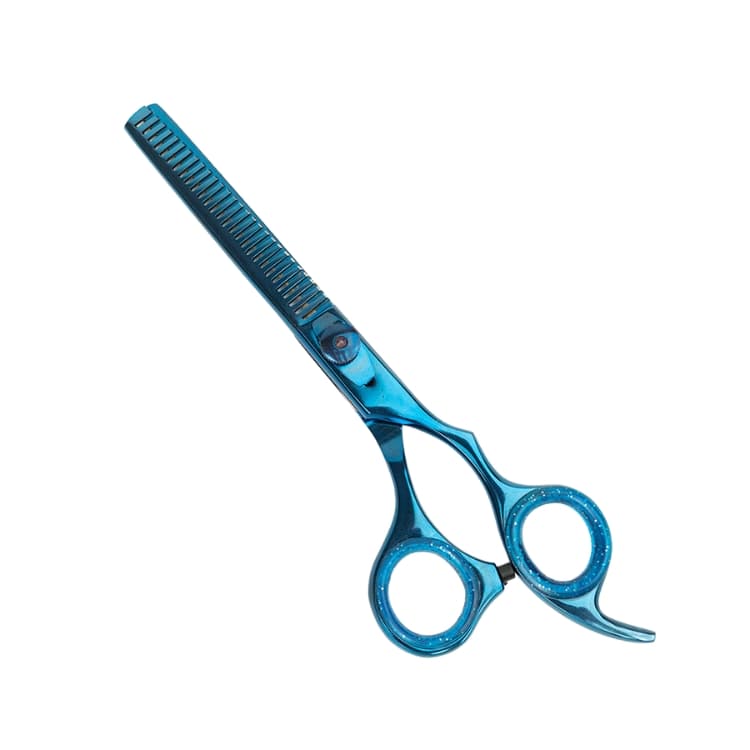 Professional Hair Scissors, Japanese 420 Stainless Steel-Barber Hair Cutting Texturizing Thinning Razor Edge Series Teeth Shears For Men/Women/Kids/Salon &amp; Home-6.5″ Overall Length ( Titanium Blue)