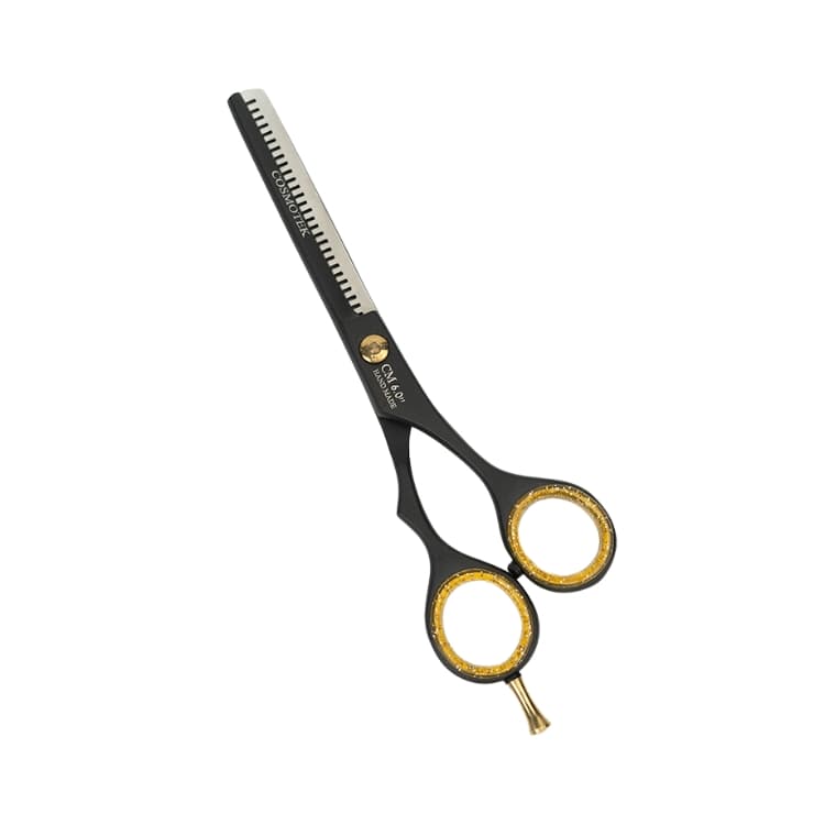 Professional Hair Scissors, Japanese 420 Stainless Steel-Barber Hair Cutting Texturizing Thinning Razor Edge Series Teeth Shears For Men/Women/Kids/Salon &amp; Home-6.5″ Overall Length ( Black )