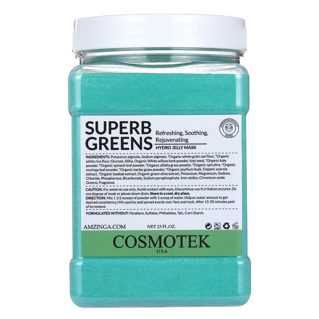 Superb Greens – Jelly Mask for Facial Skin Care, Natural Gel Hydro Face Masks, Professional Peel Off Hydro jelly Mask, Moisturizing, Brightening &amp; Hydrating, Mask Powder for Wrinkles &amp; Acne 23FL.OZ