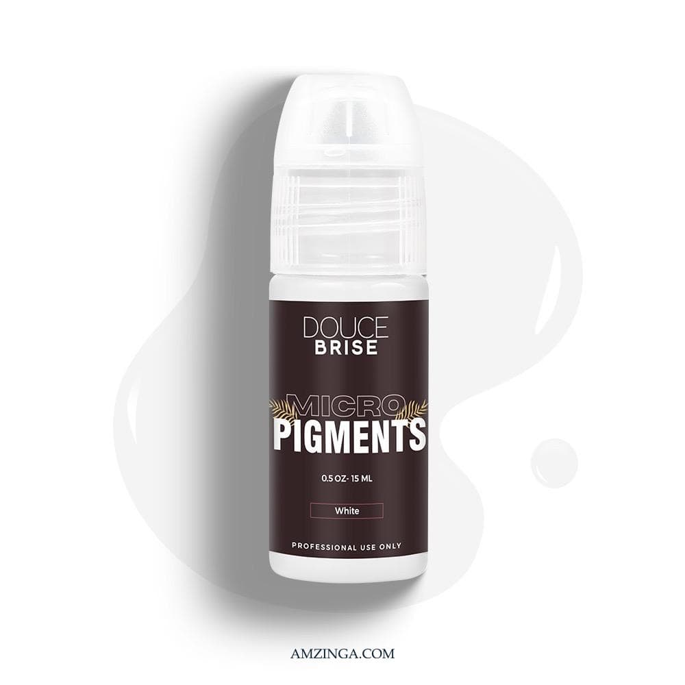 White Micro Pigment – DOUCE BRISE 15ml | Professional Use Permanent Makeup Highlight &amp; Mixing Ink | PMU Pigment for Lightening, Lip Correction, Areola | Cosmetic Tattoo Supply | USA Made | Vegan Formula