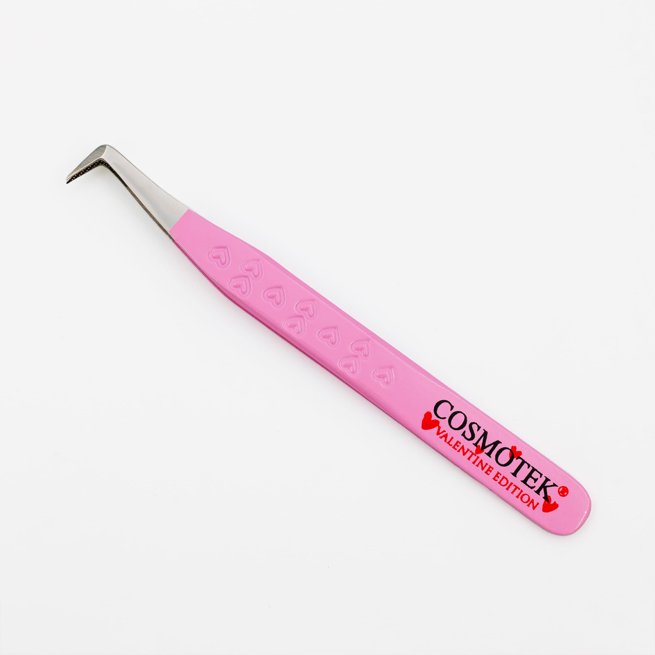 Volume Tweezers For Eyelash Extensions, Fiber Tip Grip Lash Tweezers L-Shape Boot Mega Volume Mink Lashes Tweezers Pink Tweezer Valentine EDITION